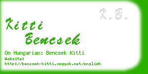 kitti bencsek business card